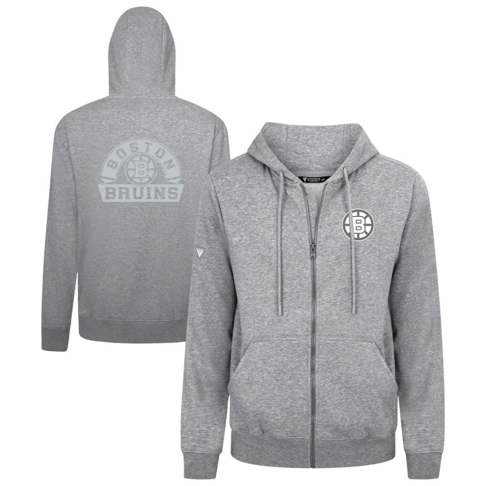 Boston Bruins Levelwear Podium Banner Arch Full-Zip Hoodie Gray