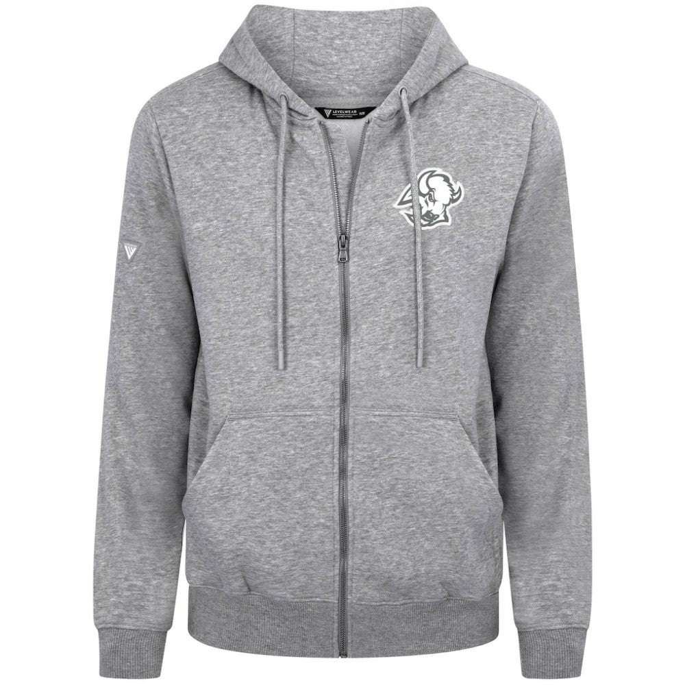 Buffalo Sabres Levelwear Podium Banner Arch Full-Zip Hoodie Gray