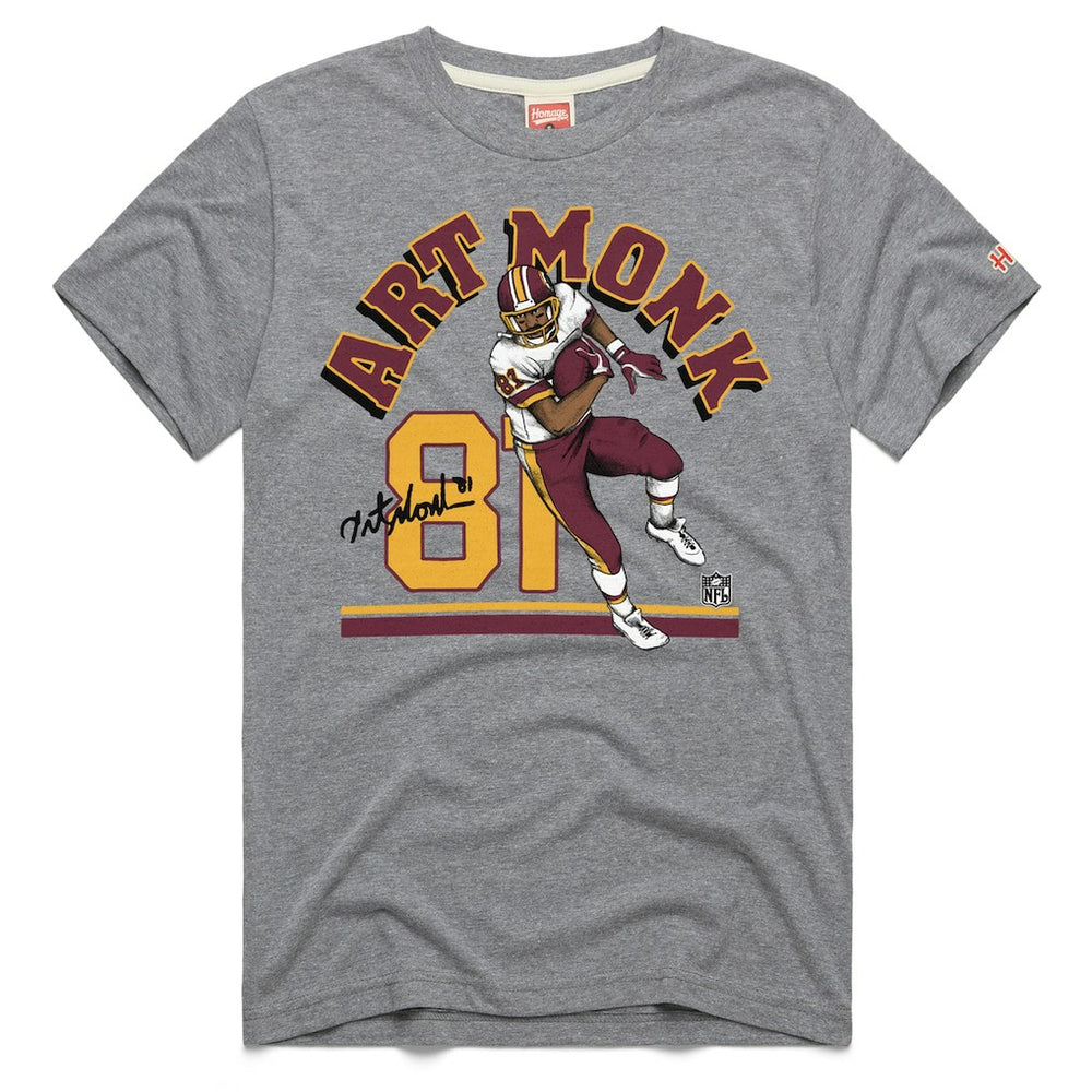 Art Monk Washington Commanders Homage Unisex Retired Player Classic Illustration Tri-Blend T-Shirt - Gray cheap