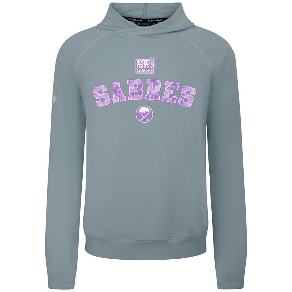 Buffalo Sabres Levelwear Hockey Fights Cancer Mandate Tri-Blend Hoodie Gray
