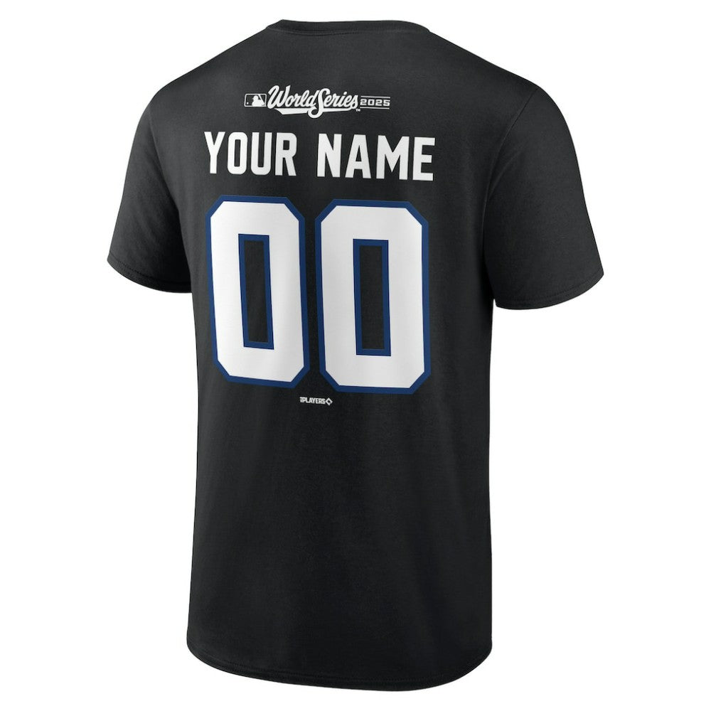 Los Angeles Dodgers 2025 World Series Champions Custom Name & Number T-Shirt - Black