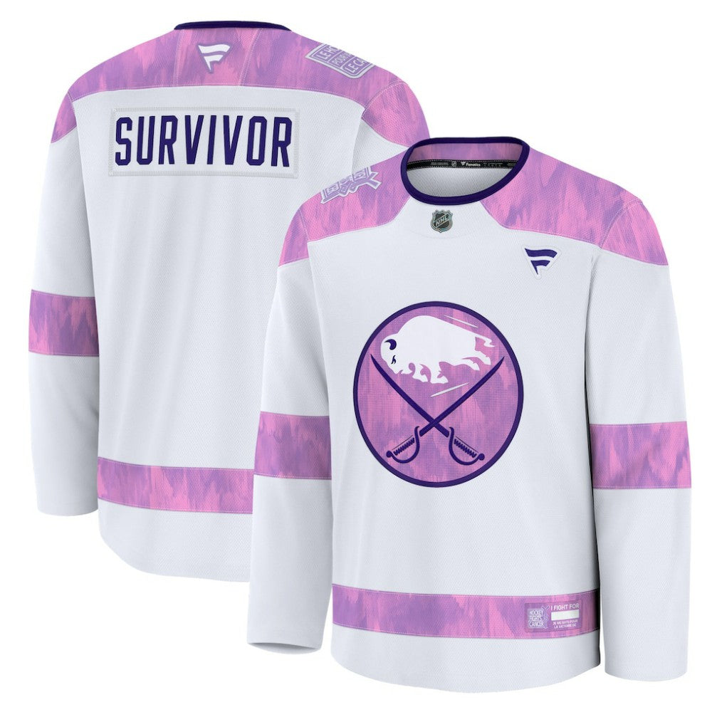 Buffalo Sabres Fanatics Hockey Fights Cancer Survivor Practice Jersey White