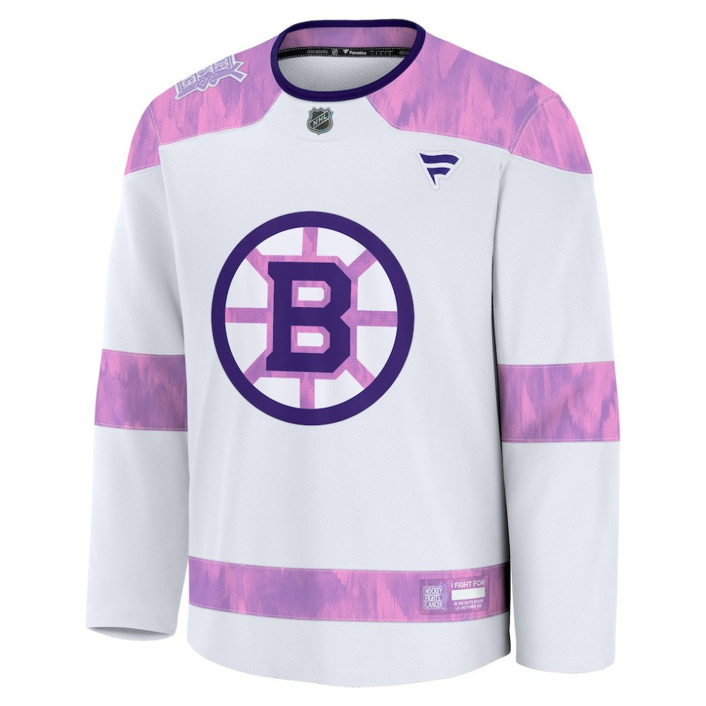 Boston Bruins Fanatics Hockey Fights Cancer Survivor Practice Jersey White