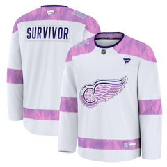 Detroit Red Wings Fanatics Hockey Fights Cancer Survivor Practice Jersey White