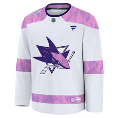 San Jose Sharks Fanatics Hockey Fights Cancer Survivor Practice Jersey White
