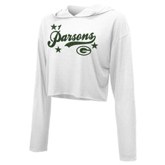Micah Parsons Green Bay Packers Majestic Threads Women's Glitter Wordmark Hoodie - White cheap