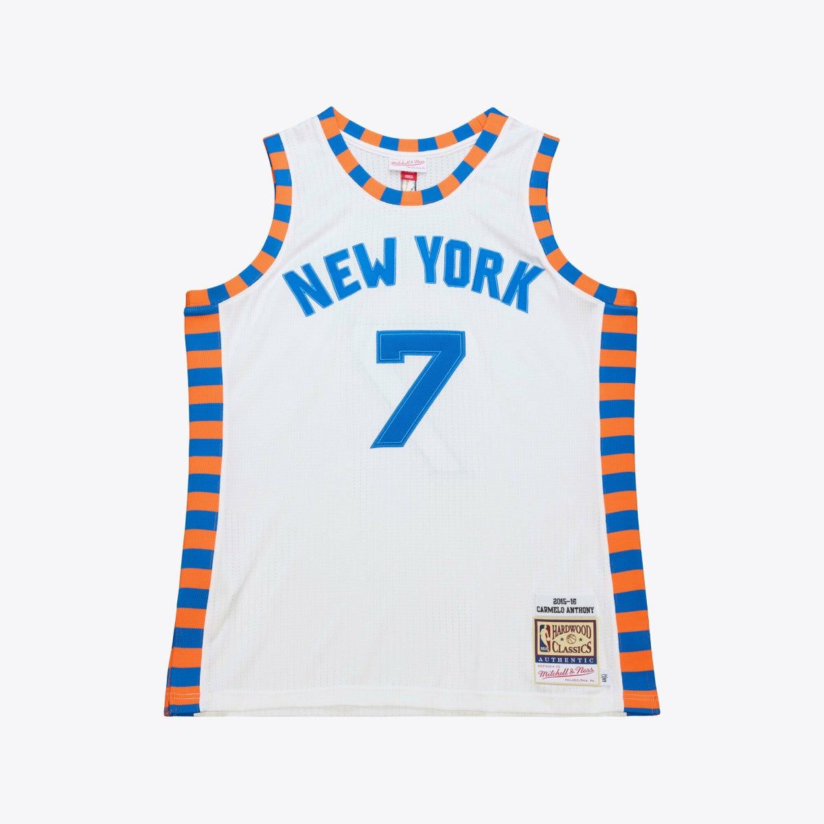 Carmelo Anthony New York Knicks 2015-16 Hardwood Classics Authentic Jersey - White | Mitchell & Ness for sale