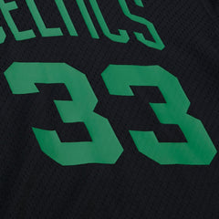 Larry Bird Boston Celtics Mesh Name & Number Short Sleeve Hoodie - Black | Mitchell & Ness discount
