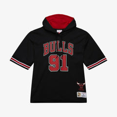 Dennis Rodman Chicago Bulls Mesh Name & Number Short Sleeve Hoodie sale - Black | Mitchell & Ness on sale