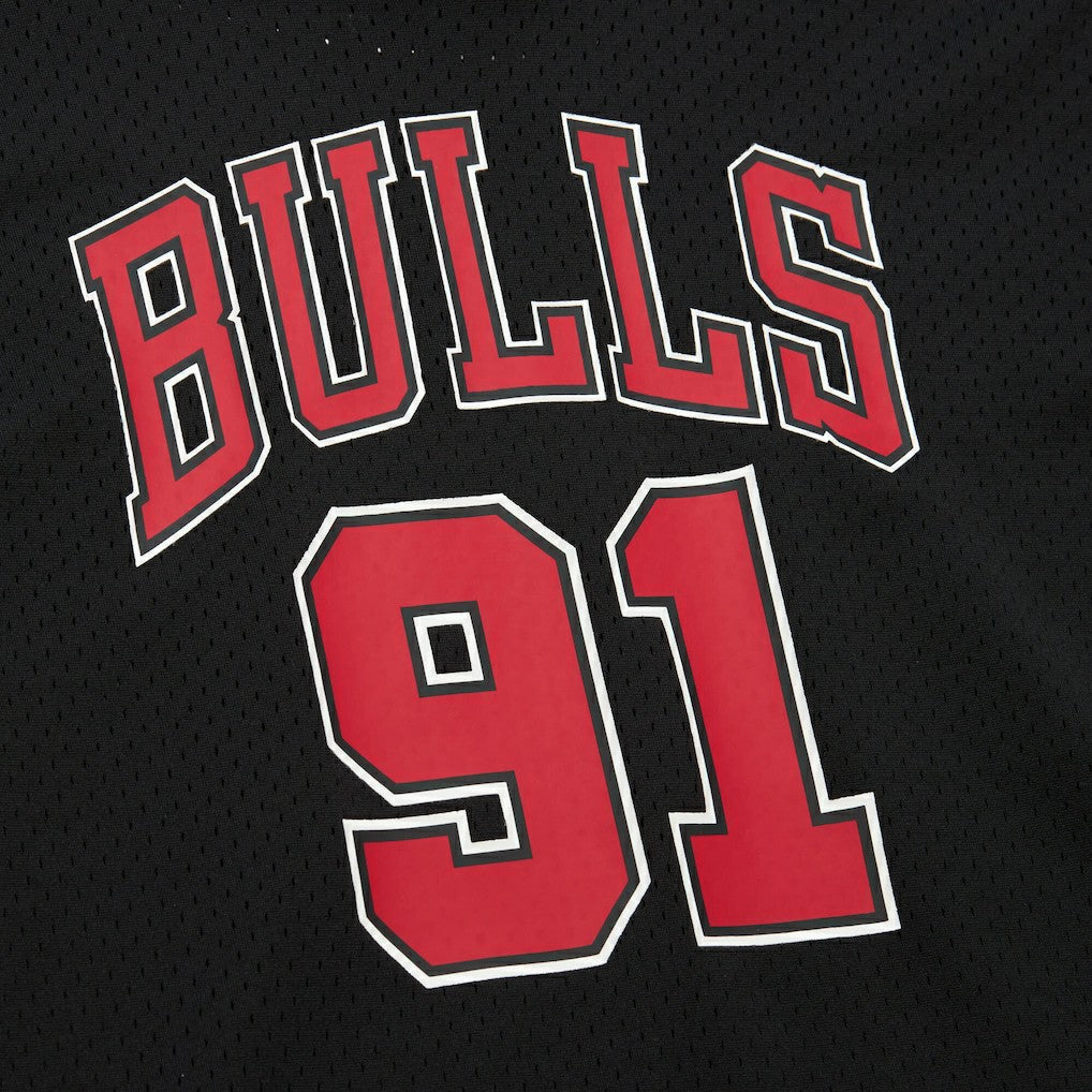 Dennis Rodman Chicago Bulls Mesh Name & Number Short Sleeve Hoodie sale - Black | Mitchell & Ness on sale