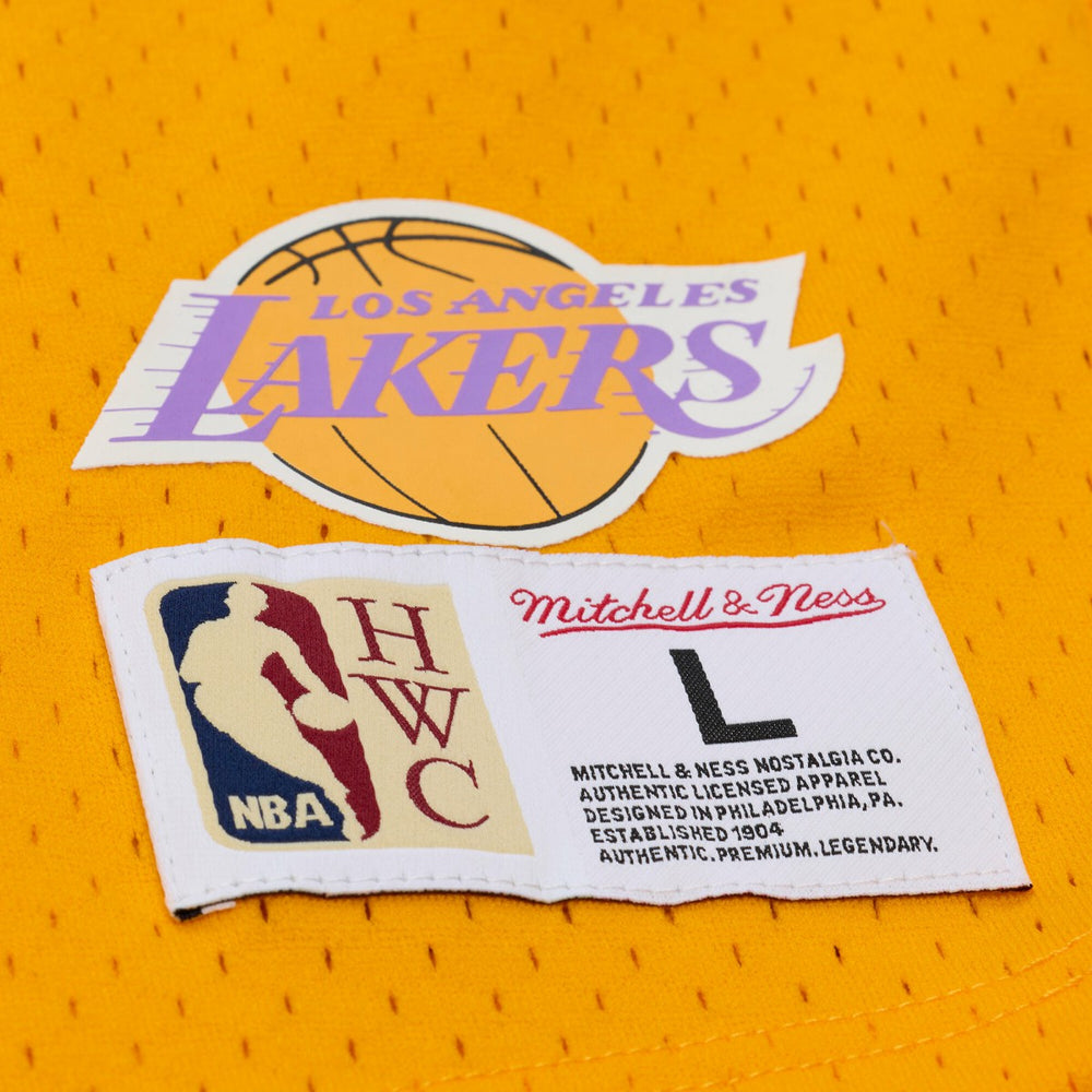 Shaquille O'Neal Los Angeles Lakers Mesh Name & Number Short Sleeve Hoodie - Gold | Mitchell & Ness outlet