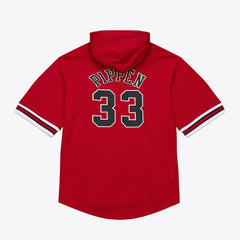 Scottie Pippen Chicago Bulls Mesh Name & Number Short Sleeve Hoodie sale - Red | Mitchell & Ness for sale