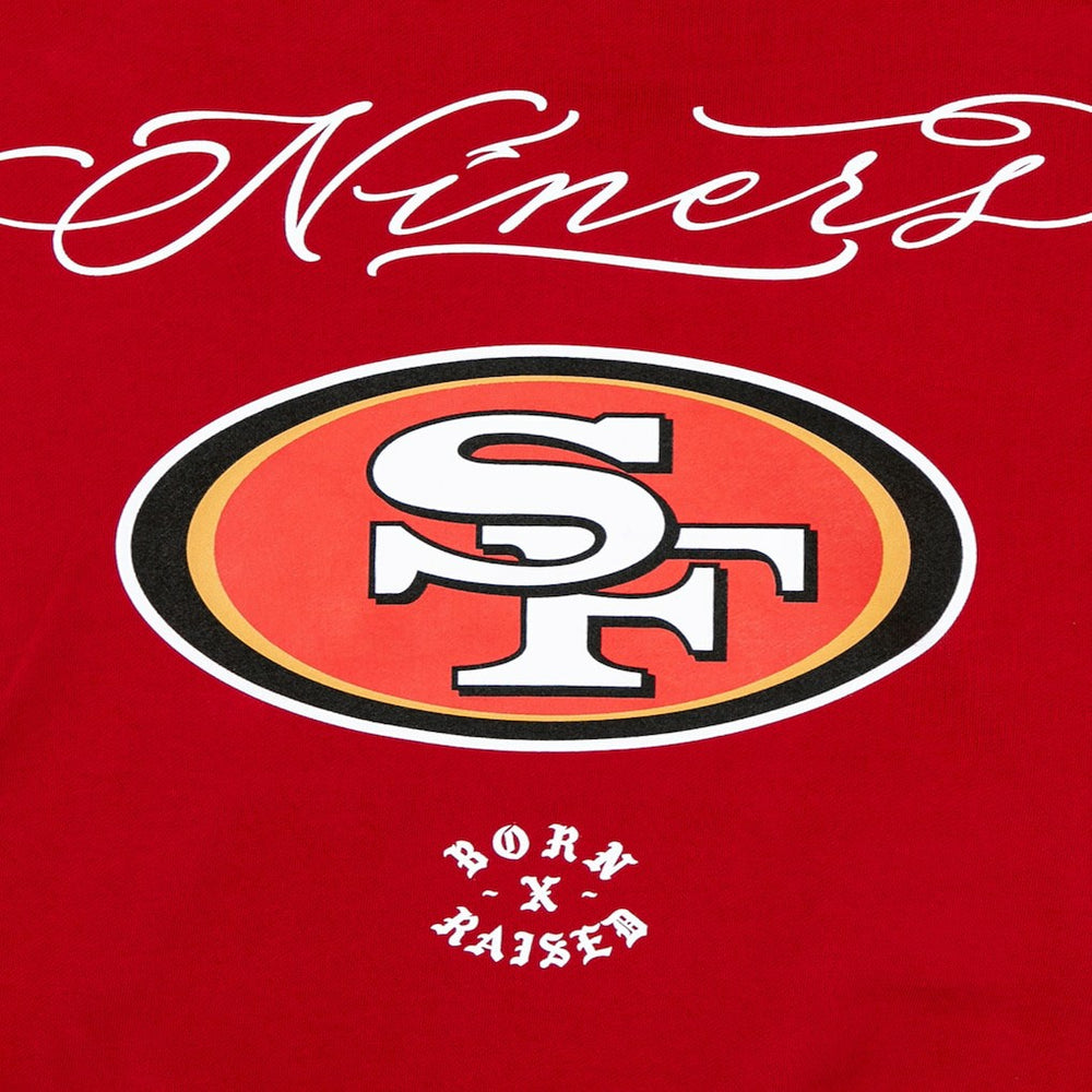 San Francisco 49ers Born x Raised Unisex Fine Line Hoodie - Scarlet discount