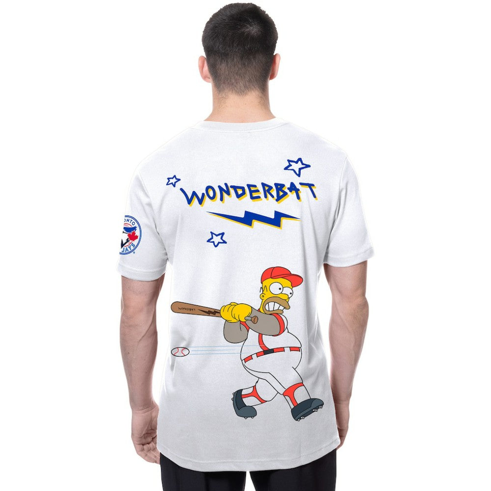 Toronto Blue Jays MLB x Simpsons Homer Wonderbat T-Shirt - White | New Era