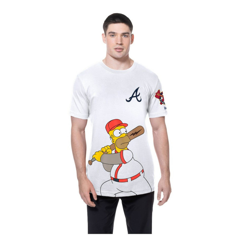 Atlanta Braves MLB x Simpsons Homer Wonderbat T-Shirt - White | New Era