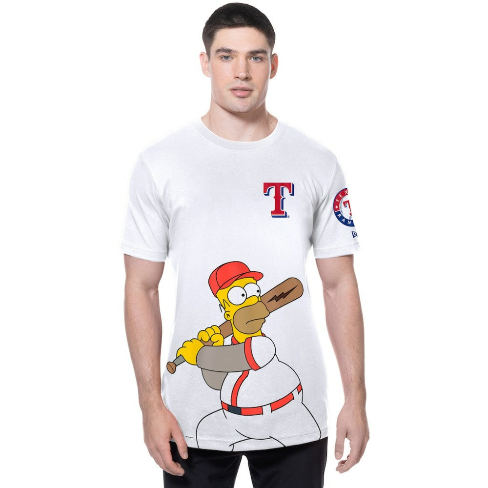 Texas Rangers MLB x Simpsons Homer Wonderbat T-Shirt - White | New Era