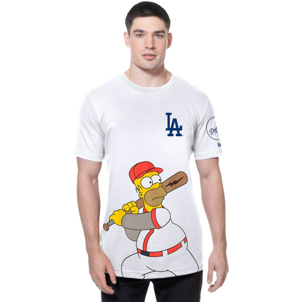 Los Angeles Dodgers MLB x Simpsons Homer Wonderbat T-Shirt - White | New Era