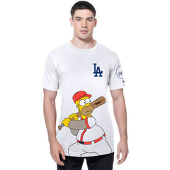 Los Angeles Dodgers MLB x Simpsons Homer Wonderbat T-Shirt - White | New Era