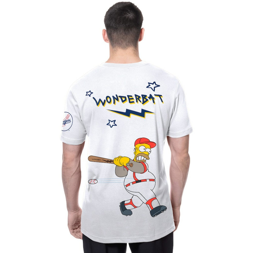 Los Angeles Dodgers MLB x Simpsons Homer Wonderbat T-Shirt - White | New Era