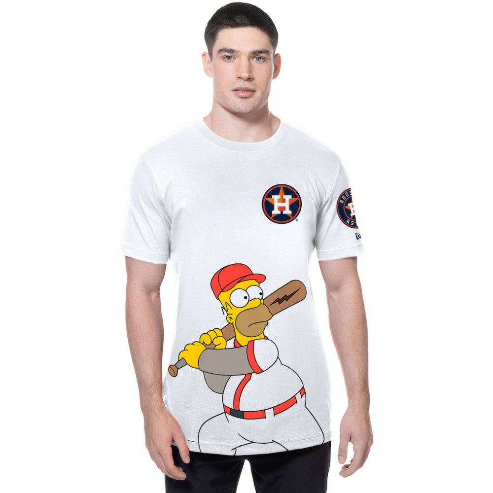 Houston Astros MLB x Simpsons Homer Wonderbat T-Shirt - White | New Era