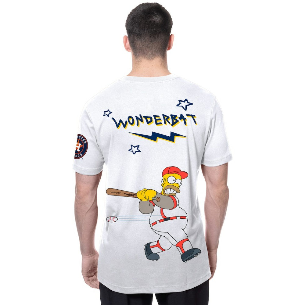 Houston Astros MLB x Simpsons Homer Wonderbat T-Shirt - White | New Era