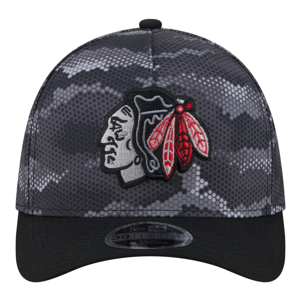 Chicago Blackhawks New Era Zero Dark 39THIRTY Flex Hat Black