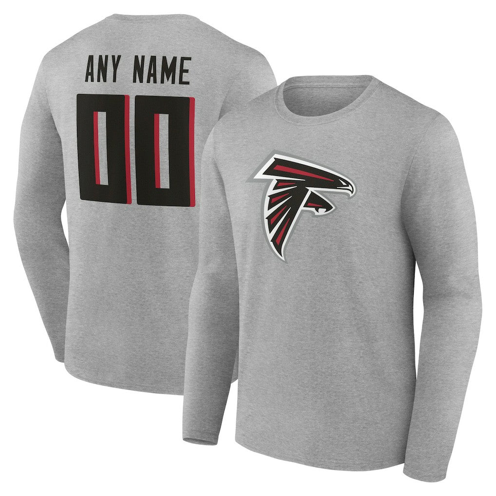 Atlanta Falcons Team Authentic Personalized Name & Number Long Sleeve T-Shirt - Gray online