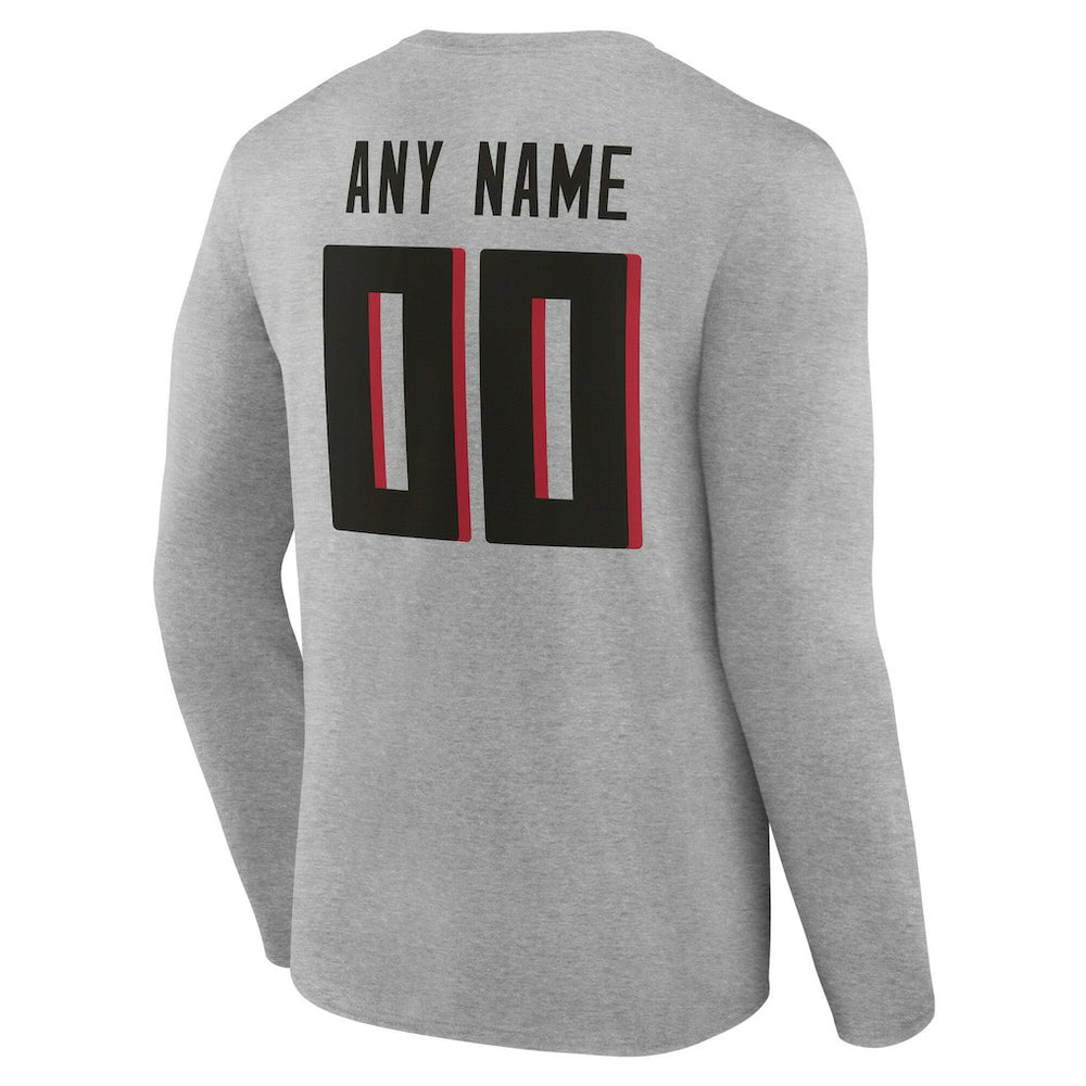 Atlanta Falcons Team Authentic Personalized Name & Number Long Sleeve T-Shirt - Gray online