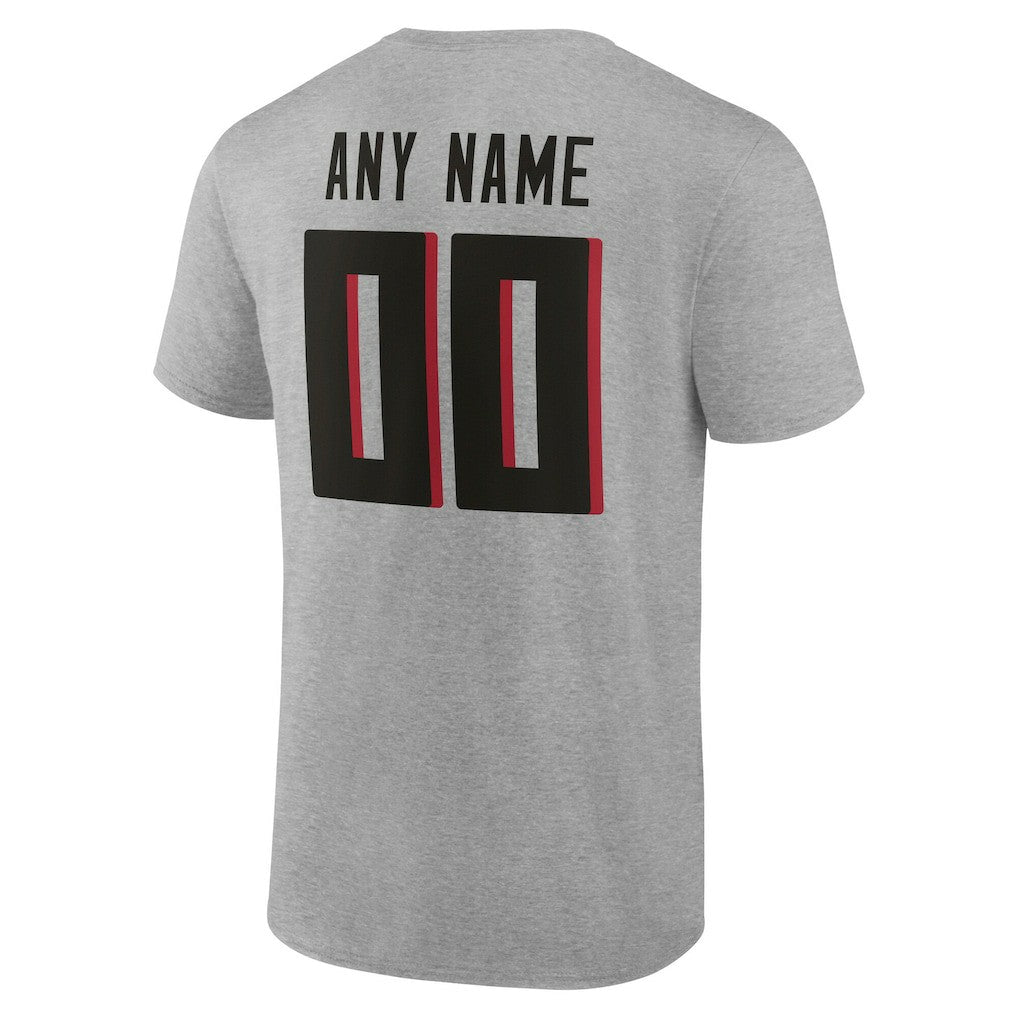 Atlanta Falcons Team Authentic Personalized Name & Number T-Shirt - Gray sale