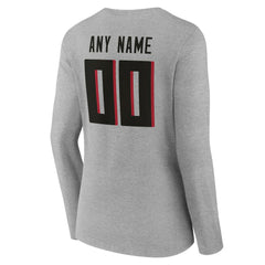 Atlanta Falcons Women's Team Authentic Personalized Name & Number Long Sleeve V-Neck T-Shirt - Gray cheap