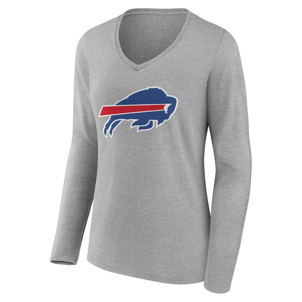 Buffalo Bills Women's Team Authentic Personalized Name & Number Long Sleeve V-Neck T-Shirt - Gray sale