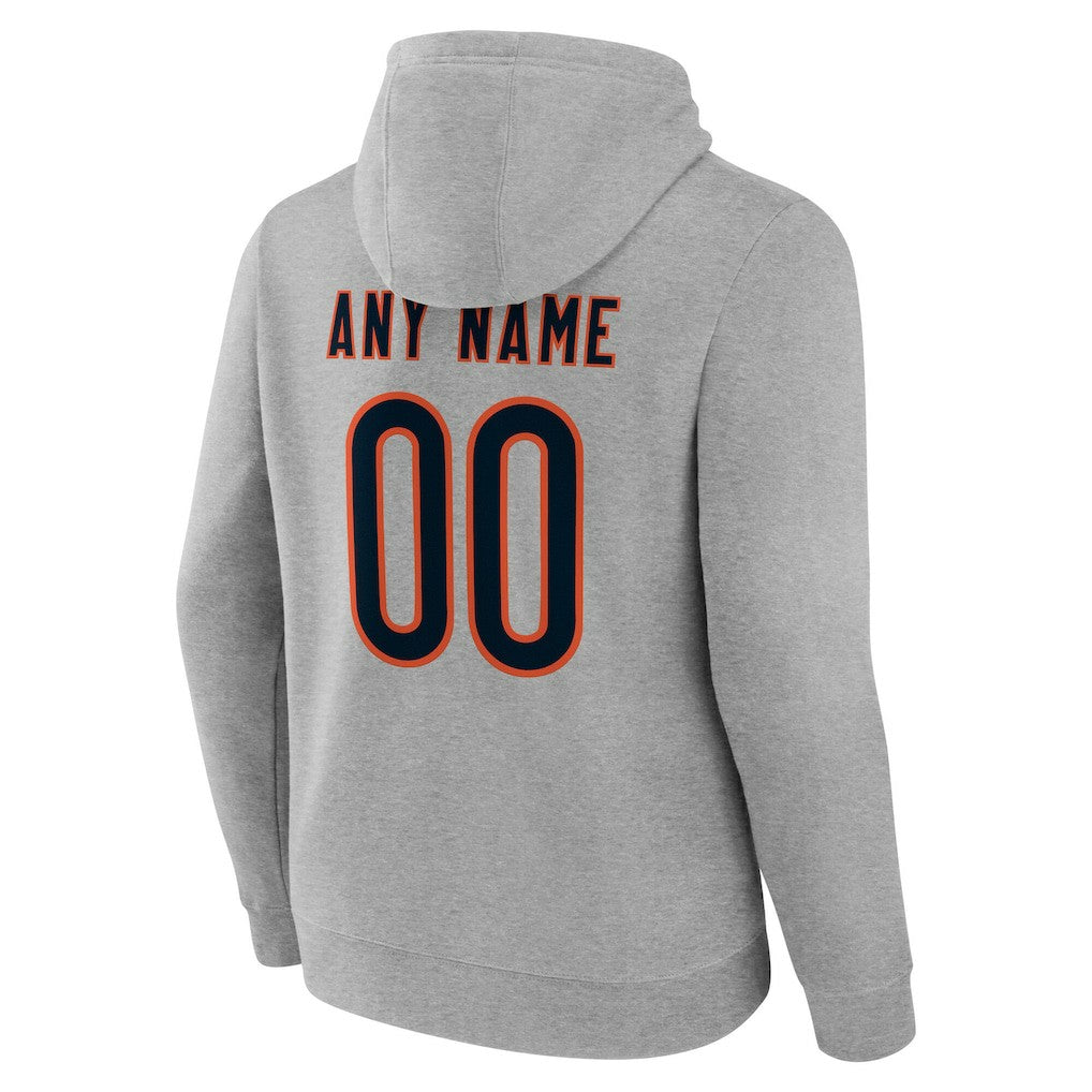 Chicago Bears Team Authentic Personalized Name & Number Hoodie - Gray cheap