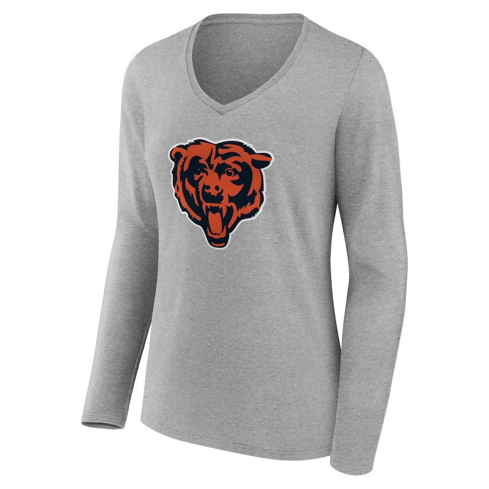 Chicago Bears Women's Team Authentic Personalized Name & Number Long Sleeve V-Neck T-Shirt - Gray sale