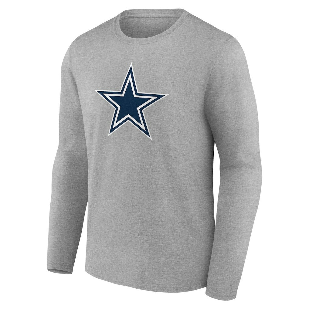 Dallas Cowboys Team Authentic Personalized Name & Number Long Sleeve T-Shirt - Gray discount