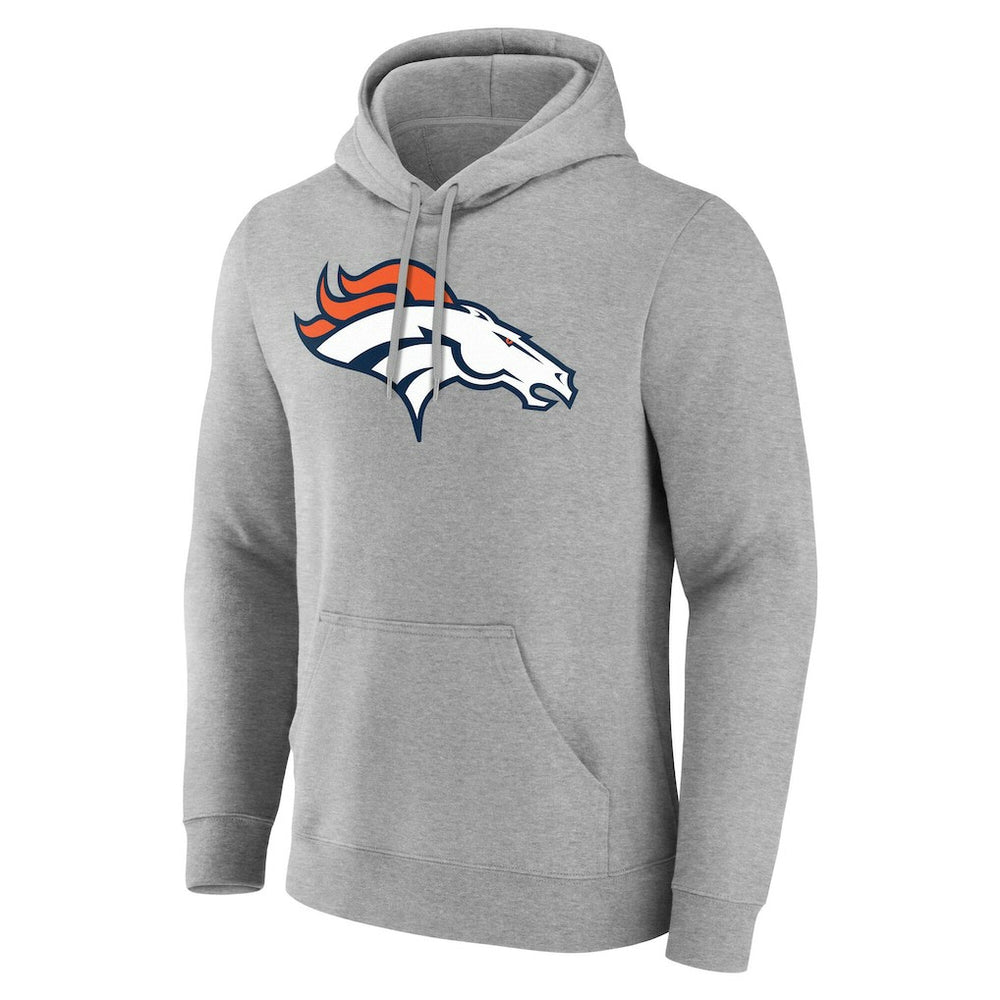 Denver Broncos Team Authentic Personalized Name & Number Hoodie - Gray discount