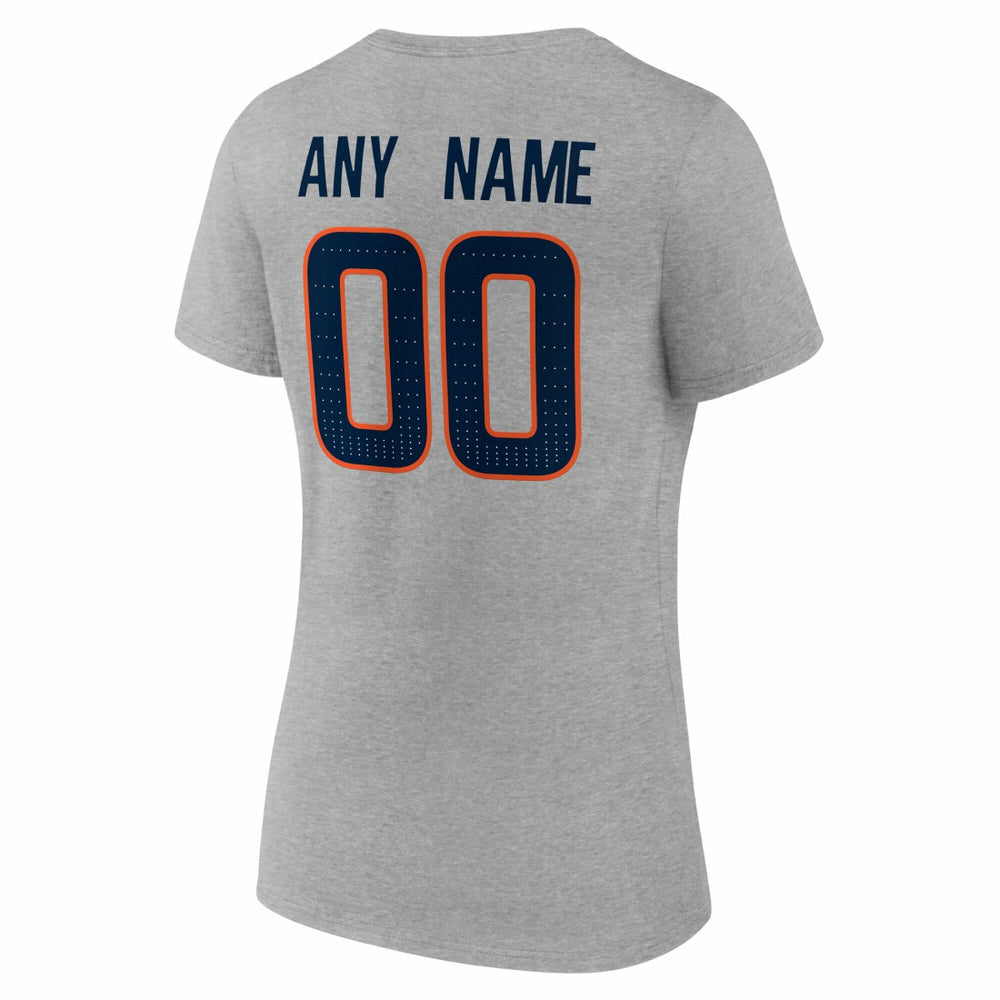 Denver Broncos Women's Team Authentic Personalized Name & Number V-Neck T-Shirt - Gray online