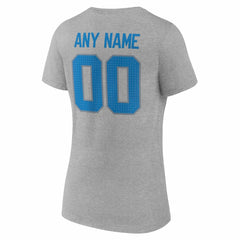 Detroit Lions Women's Team Authentic Personalized Name & Number V-Neck T-Shirt - Gray outlet