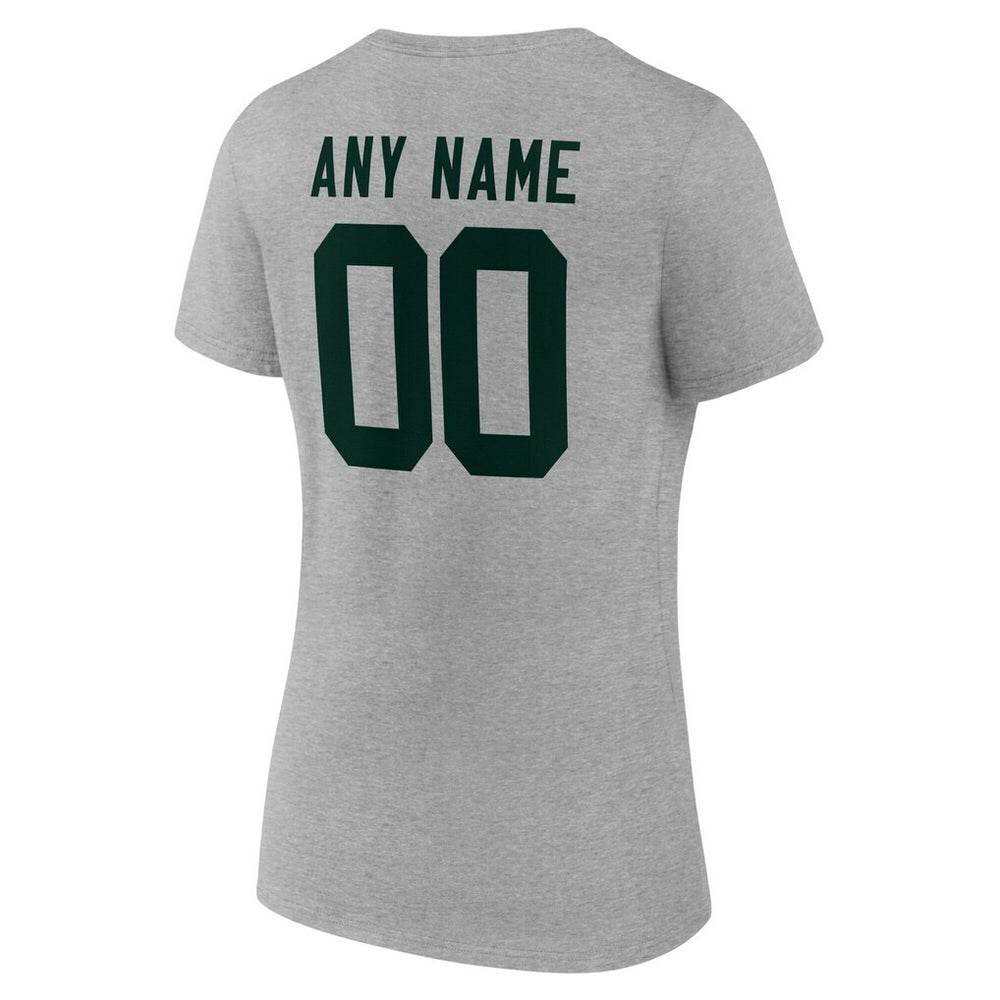 Green Bay Packers Women's Team Authentic Personalized Name & Number V-Neck T-Shirt - Gray outlet