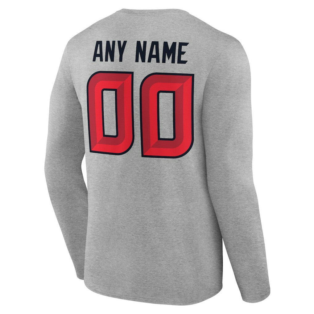 Houston Texans Team Authentic Personalized Name & Number Long Sleeve T-Shirt - Gray sale