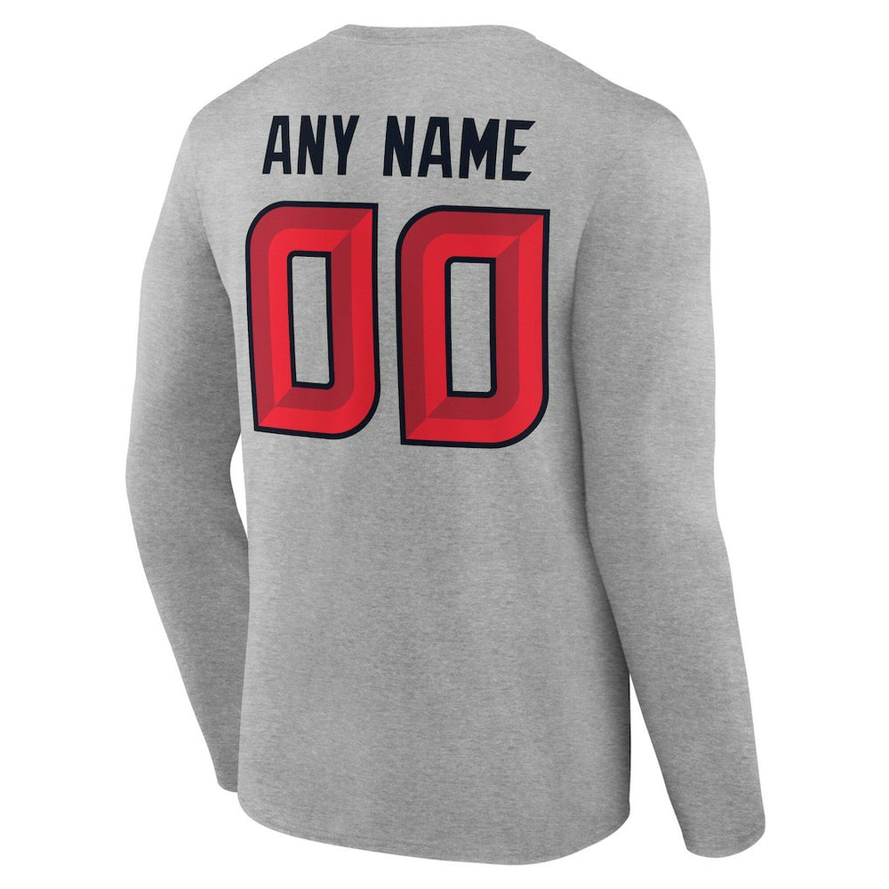 Houston Texans Team Authentic Personalized Name & Number Long Sleeve T-Shirt - Gray sale