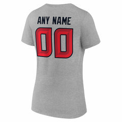 Houston Texans Women's Team Authentic Personalized Name & Number V-Neck T-Shirt - Gray cheap