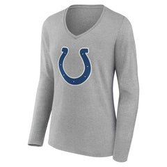 Indianapolis Colts Women's Team Authentic Personalized Name & Number Long Sleeve V-Neck T-Shirt - Gray online