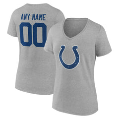 Indianapolis Colts Women's Team Authentic Personalized Name & Number V-Neck T-Shirt - Gray outlet