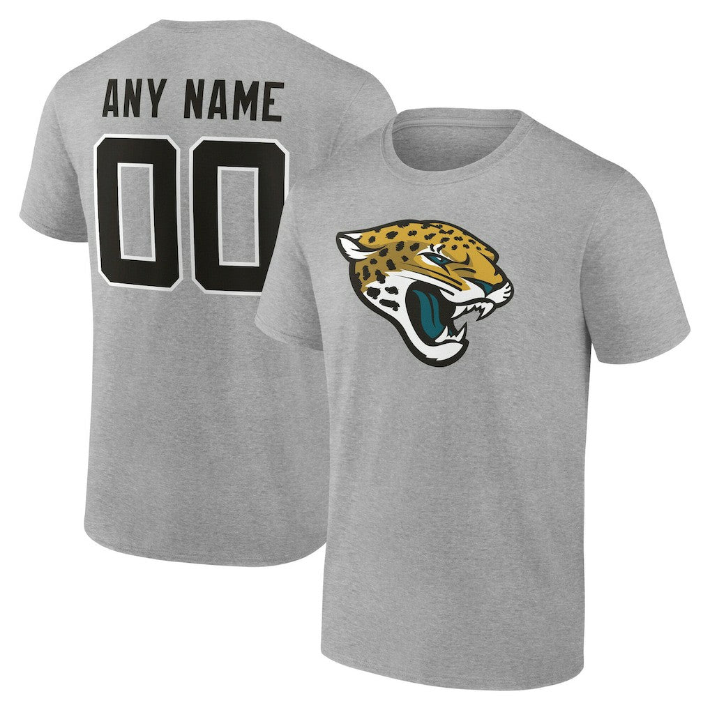 Jacksonville Jaguars Team Authentic Personalized Name & Number T-Shirt - Gray discount