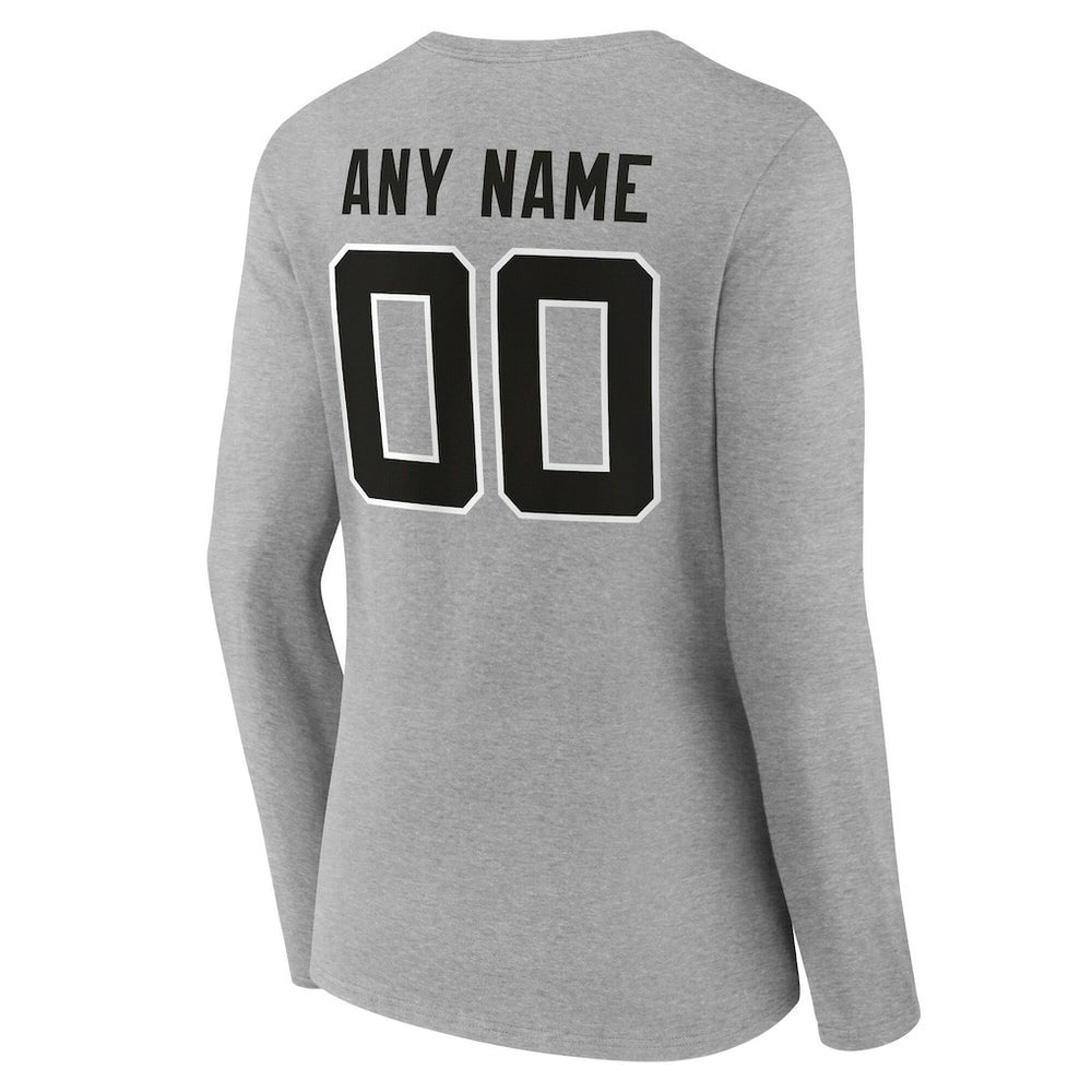 Jacksonville Jaguars Women's Team Authentic Personalized Name & Number Long Sleeve V-Neck T-Shirt - Gray online