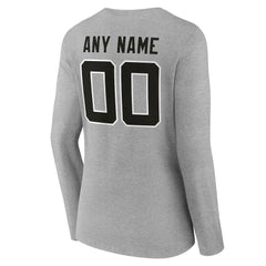 Jacksonville Jaguars Women's Team Authentic Personalized Name & Number Long Sleeve V-Neck T-Shirt - Gray online
