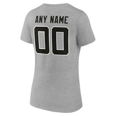 Jacksonville Jaguars Women's Team Authentic Personalized Name & Number V-Neck T-Shirt - Gray outlet