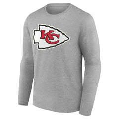 Kansas City Chiefs Team Authentic Personalized Name & Number Long Sleeve T-Shirt - Gray cheap