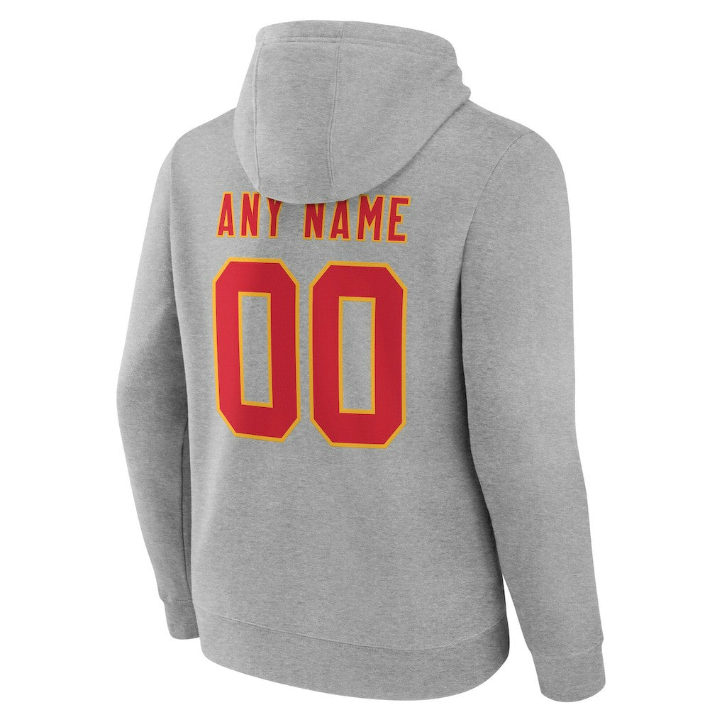 Kansas City Chiefs Team Authentic Personalized Name & Number Hoodie - Gray sale