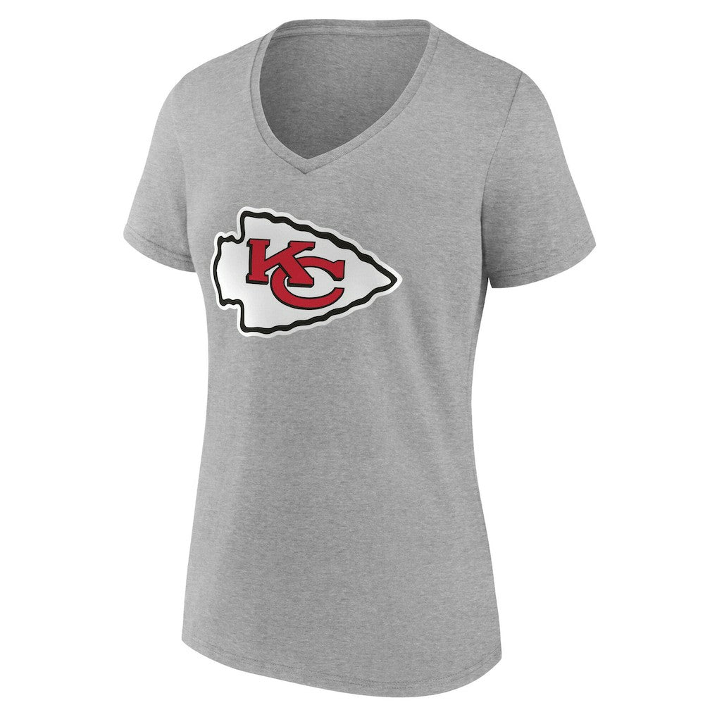 Kansas City Chiefs Women's Team Authentic Personalized Name & Number V-Neck T-Shirt - Gray sale
